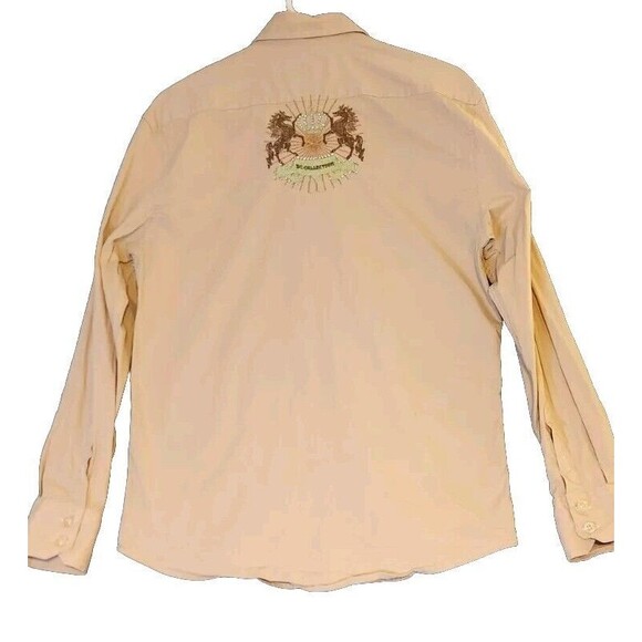 BC‎ Collection Mens XL Shirt Tan Y2K Embroidered Horse Western Long Sleeves EUC - Picture 6 of 9